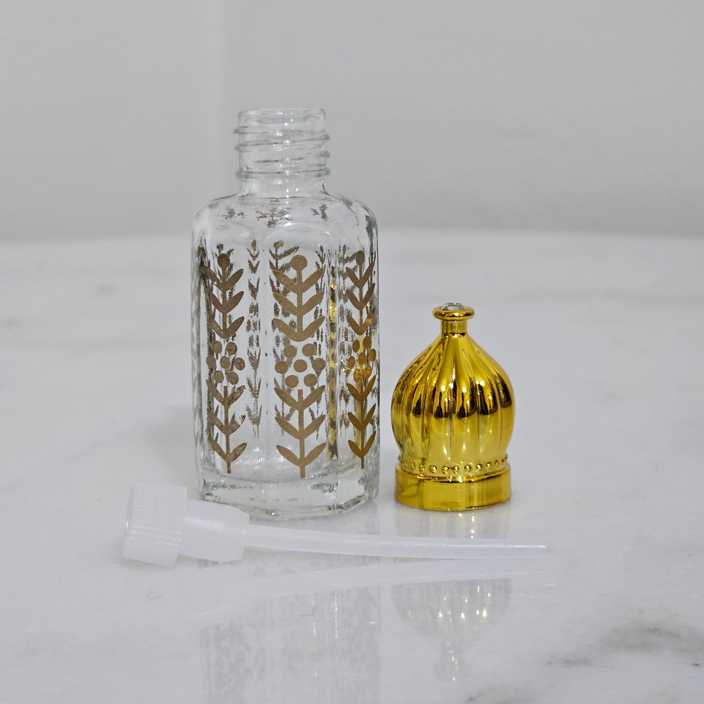 12ml Luxury Dome Cap Glass Perfume Bottle – Gold & Silver Edition, Set of 12