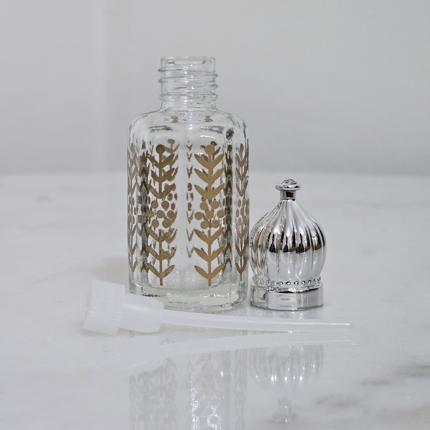 12ml Luxury Dome Cap Glass Perfume Bottle – Gold & Silver Edition, Set of 12