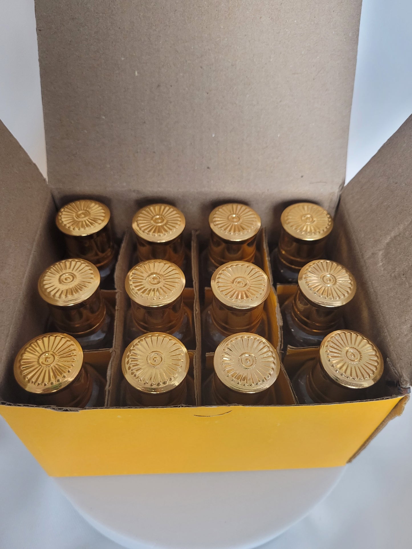 12pcs Gold Printed Empty Glass Bottles