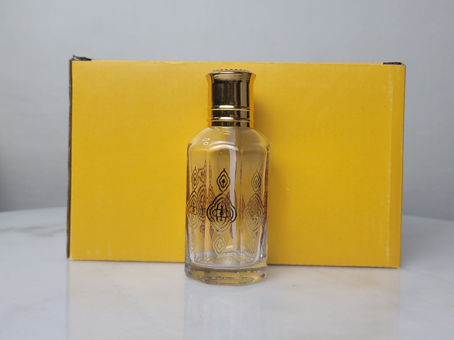 12pcs Gold Printed Empty Glass Bottles