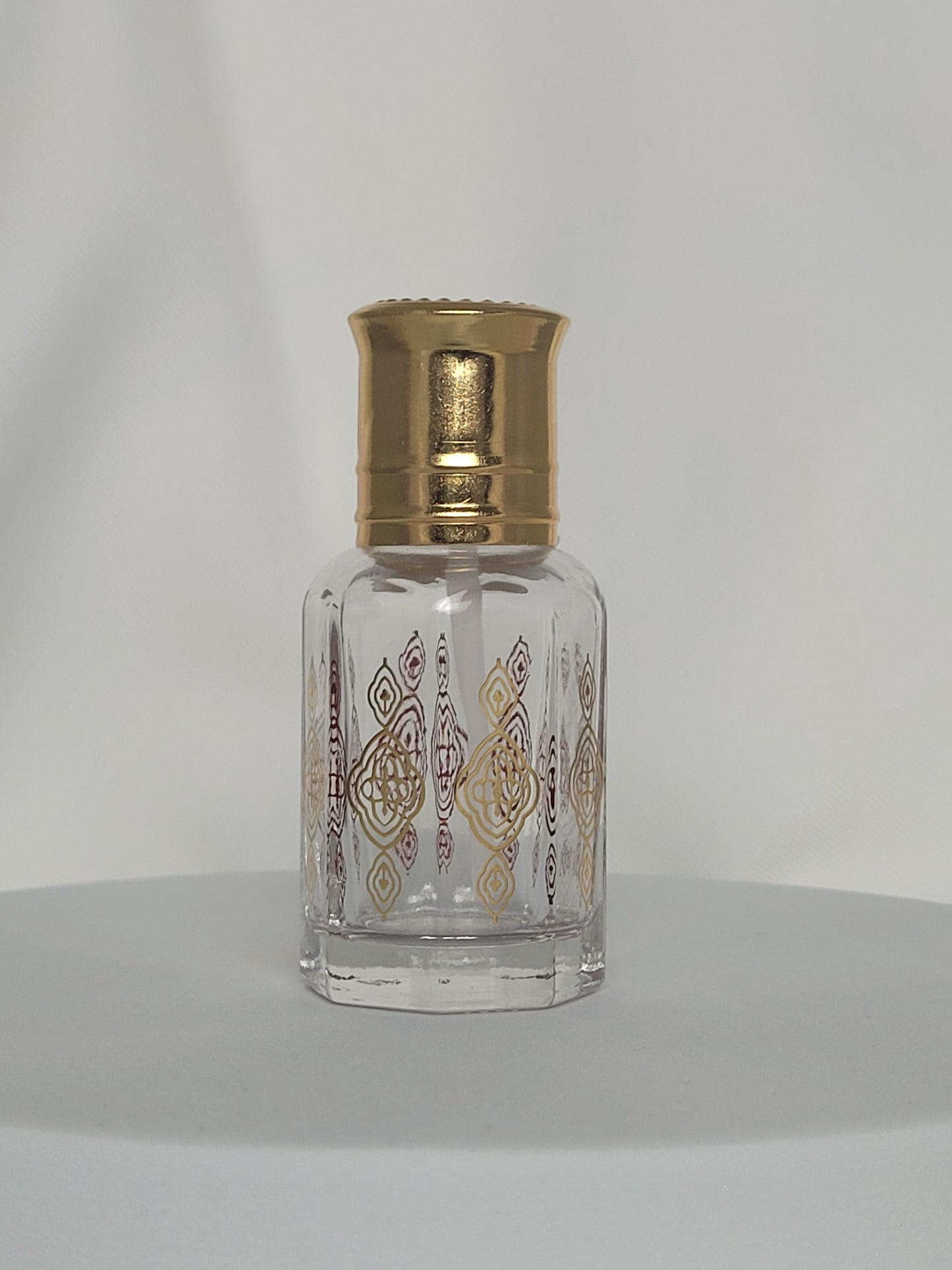 12pcs Gold Printed Empty Glass Bottles