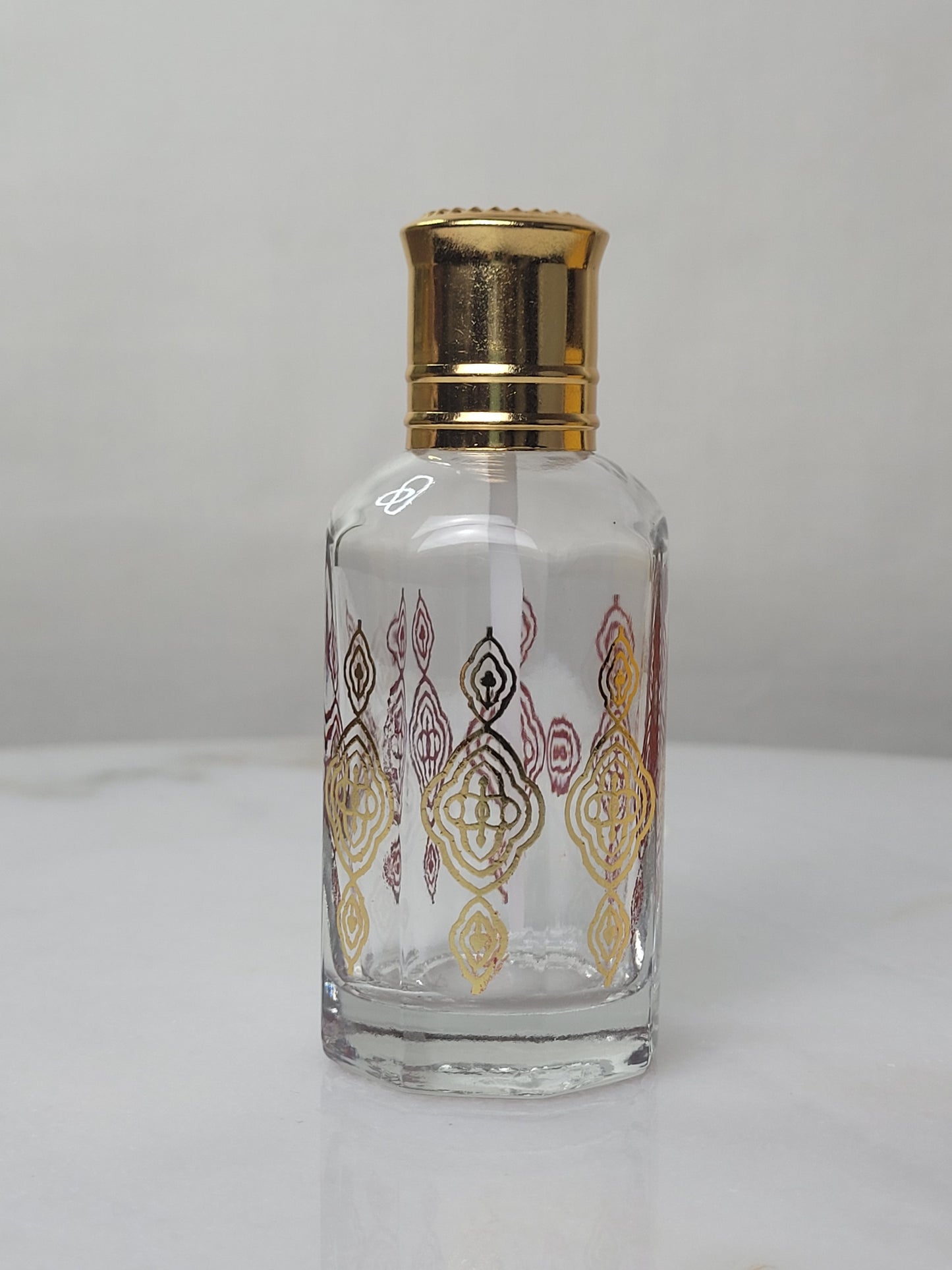 12pcs Gold Printed Empty Glass Bottles