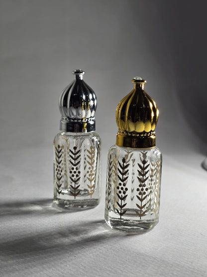 6ml Luxury Dome Cap Glass Perfume Bottle – Gold & Silver Edition, Set of 12